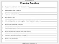 Extension Questions Worksheet