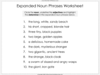 Expanded Noun Phrases - Worksheet