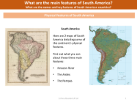 Physical features of South America