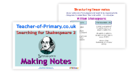 Searching for Shakespeare - Lesson 2 - Making Notes