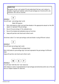 Percentages worksheet