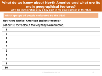 How were Native American Indians treated? - Worksheet