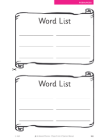 Word List Student Cards - Phonics Phase 5 