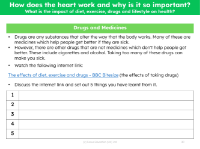 Drugs and Medicines - Notes sheet
