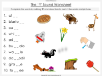 The 'ff' Sound - English Phonics PowerPoint Lesson with Worksheets - Worksheet