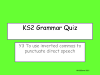 Use Inverted Commas for Direct Speech Quiz