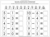 Spooky Subtraction - Worksheet