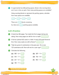 Try it, Subtracting 1-digit numbers from 3-digit numbers with regrouping (2)