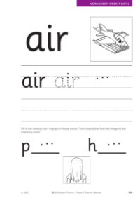 Letter formation - "air"  - Worksheet 