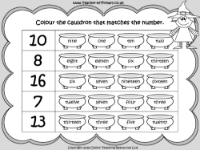 Halloween Numbers to 20 - Worksheet