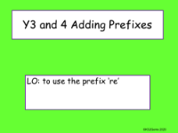 Adding Prefixes 're' Presentation