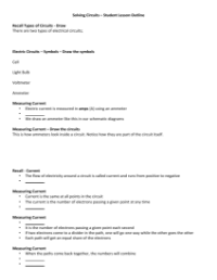 Solving Circuits - Student Lesson Outline