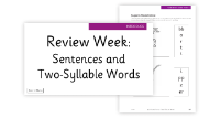 Week 11 lesson 5 Sentences and Two-syllables  