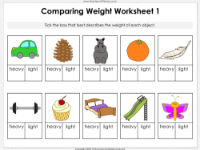Comparing Weight - Worksheet
