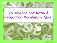 Vocabulary Quiz - Algebra and Ratio and Proportion