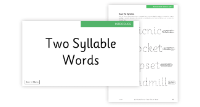 Phonics Phase 4, Week 3 - Lesson 1 Two-syllable Words