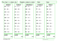 11 and 12 Division Facts