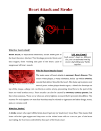 Heart Attack and Stroke - Reading with Comprehension Questions