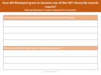 What do you think attracted the people to Blackpool during the 20th century - Why do you think the Wakes system helped Blackpool grow? - Worksheet - Year 5