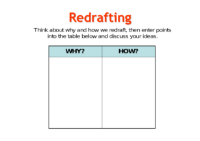 Descriptive Writing - Lesson 5 - Redrafting Worksheet