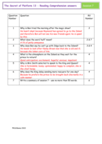 4. Reading Comprehension answers