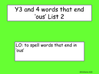 Adding Suffixes 'ous' List 2 Presentation