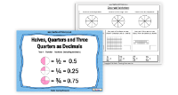 Halves, Quarters and Three Quarters as Decimals