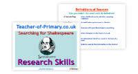 Searching for Shakespeare - Lesson 1 - Research Skills