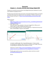 Circuits, Currents, and Voltage - Student Digital Interactive Notebook