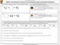Solving Problems Involving Adding and Subtracting Fractions and Mixed Numbers - Worksheet