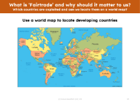 Locate on a map - Developing countries