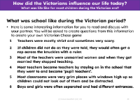 What was school like during the Victorian period? - Info sheet