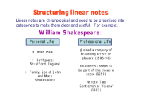 Linear Notes Worksheet