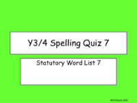Statutory Spellings List 7 Quiz