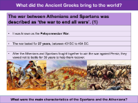 The Peloponnesian War - Athenians and Spartans - Info pack