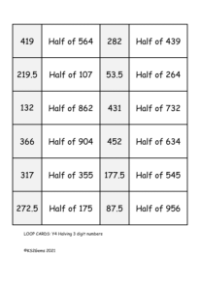 Halving 3 digit numbers