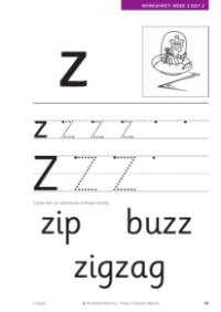 Letter formation - "z"  - Worksheet 