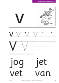 Letter formation - "v"  - Worksheet