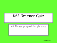 Preposition Phrases Quiz