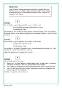 Solving problems involving multiplying and dividing worksheet