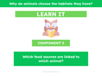Which food sources are linked to which animal? - Presentation