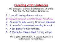 Descriptive Writing - Lesson 5 - Creating Vivid Sentences Worksheet