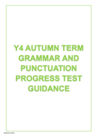 Autumn Term Grammar and Punctuation Progress Test Guidance