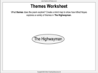 The Highwayman - Lesson 14 - Themes Worksheet