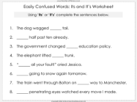 Its and It's - Worksheet