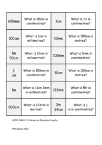 Loop Card Game - Equivalent Lengths