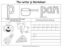 The Letter P - Worksheet