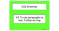 Paragraphs in Non -Fiction Writing
