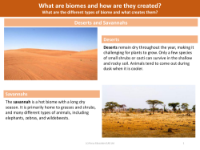 Deserts and Savannahs - Info sheet
