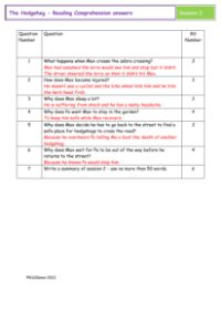 5. Reading Comprehension Answers